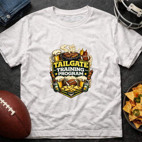 **“Tailgate Training Program” – Funny Tailgate & Football T‑Shirt**