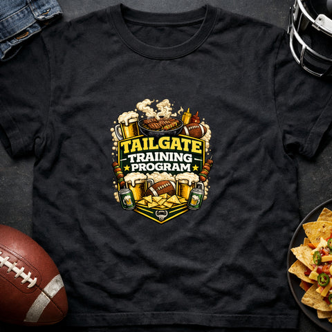 **“Tailgate Training Program” – Funny Tailgate & Football T‑Shirt**