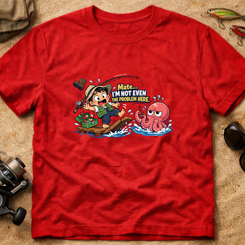 **“Mate, I’m Not Even The Problem Here” – Funny Octopus Fishing T‑Shirt** | Unisex
