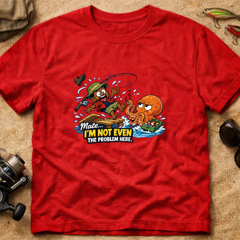 **“Mate… I’m Not Even The Problem Here” – Funny Octopus Fishing T‑Shirt** | Unisex