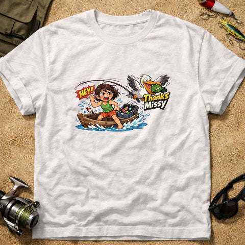 **“Thanks, Missy.” – Funny Pelican Fishing T‑Shirt** | Unisex
