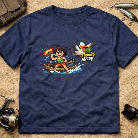 **“Thanks, Missy.” – Funny Pelican Fishing T‑Shirt** | Unisex