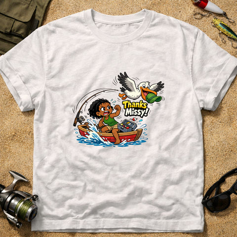 *“Thanks Missy!” – Funny Pelican Fishing T‑Shirt** | Unisex