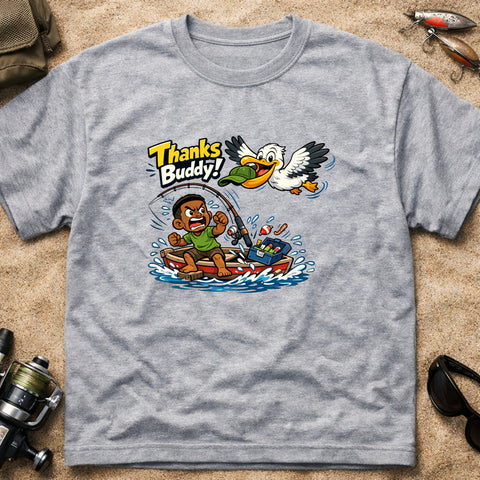 **“Thanks Buddy!” – Funny Pelican Fishing T‑Shirt** | Unisex