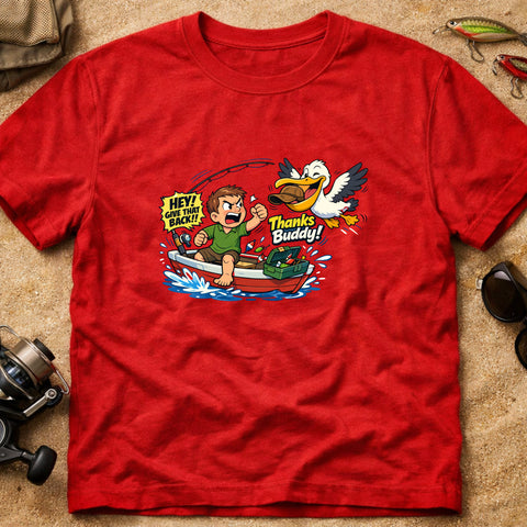 **“Thanks Buddy!!” – Funny Pelican Fishing T‑Shirt** | Unisex