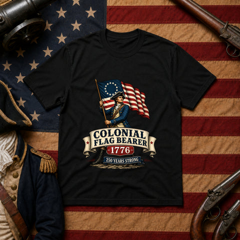 # ⭐ **Colonial Flag Bearer – 1776” – America‑250 Edition | Unisex**