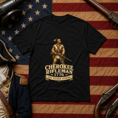 # ⭐ **“Cherokee Rifleman – 1776” – America‑250 Edition | Unisex**