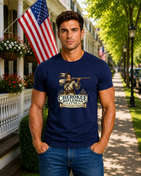 # ⭐ **“Cherokee Rifleman – 1776” – America‑250 Edition | Unisex**