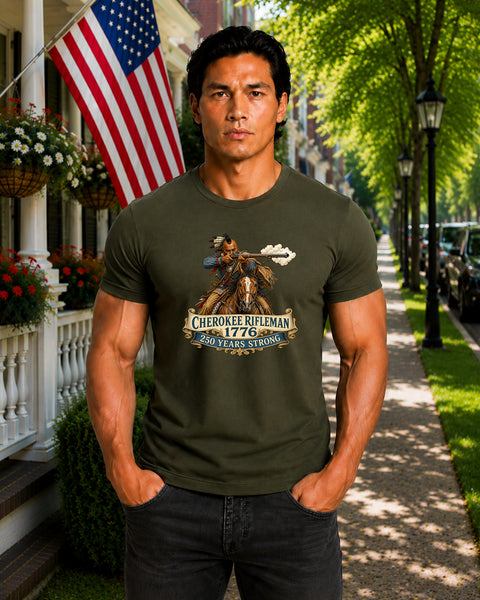 # ⭐ **Cherokee Rifleman – 1776 – 250 Years Strong | Unisex**