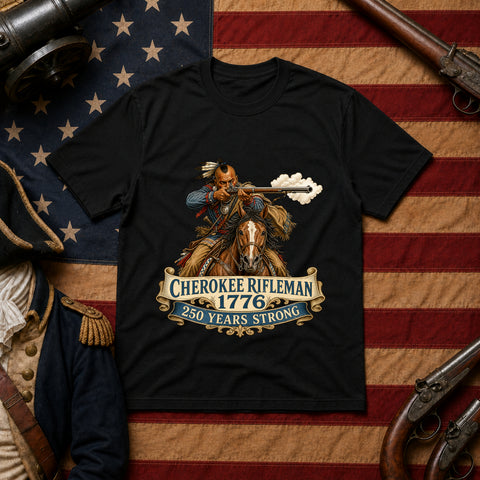 # ⭐ **Cherokee Rifleman – 1776 – 250 Years Strong | Unisex**