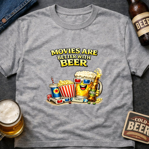 Movies Are Better With Beer – Funny Beer Lover T-Shirt - Laugh Suppy