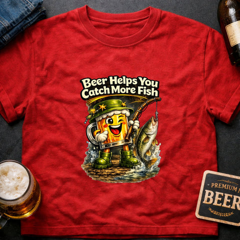 Beer Helps You Catch More Fish – Funny Beer Lover T-Shirt - Laugh Suppy