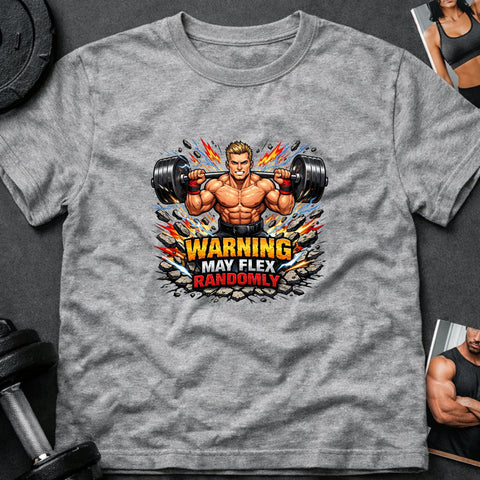 Warning May Flex Randomly – Blonde Hair Caucasian Male Barbell Edition - Laugh Suppy
