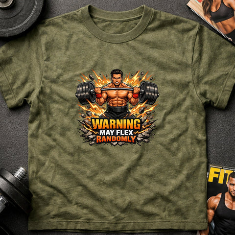 Warning May Flex Randomly – Mediterranean Male Barbell Edition - Laugh Suppy