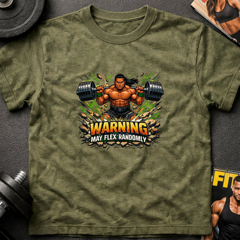Warning May Flex Randomly – Native American Male Barbell Edition - Laugh Suppy