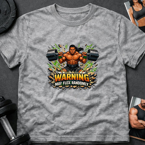 Warning May Flex Randomly – Native American Male Barbell Edition - Laugh Suppy