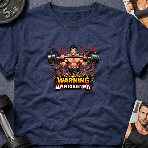 Warning May Flex Randomly – Black Hair Caucasian Male Barbell Edition - Laugh Suppy