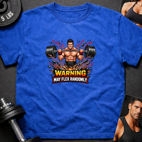 Warning May Flex Randomly – Black Hair Caucasian Male Barbell Edition - Laugh Suppy