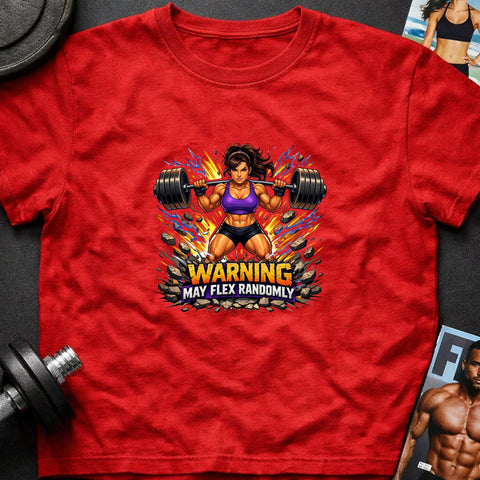 Warning May Flex Randomly – Hispanic Female Barbell Edition - Laugh Suppy
