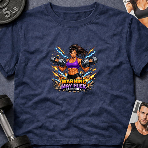 Warning May Flex Randomly – Hispanic Female Dumbbells Edition - Laugh Suppy