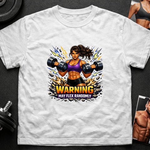 Warning May Flex Randomly – Latina Female Dumbbells Edition - Laugh Suppy