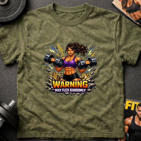 Warning May Flex Randomly – Latina Female Dumbbells Edition - Laugh Suppy