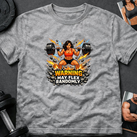 Warning May Flex Randomly – Mediterranean Female Barbell Edition - Laugh Suppy