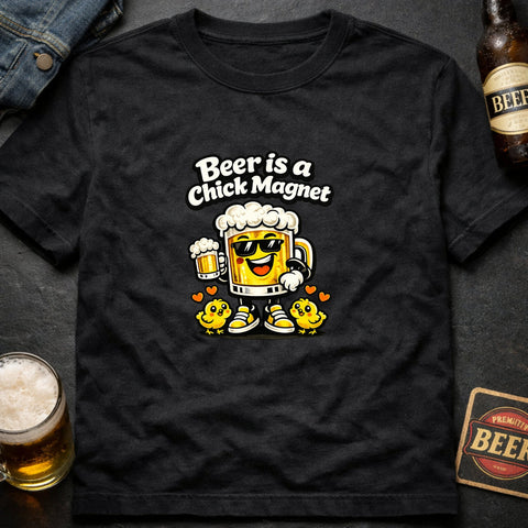 Beer Is a Chick Magnet” With Sunglasses, Hearts & Chicks - Laugh Suppy