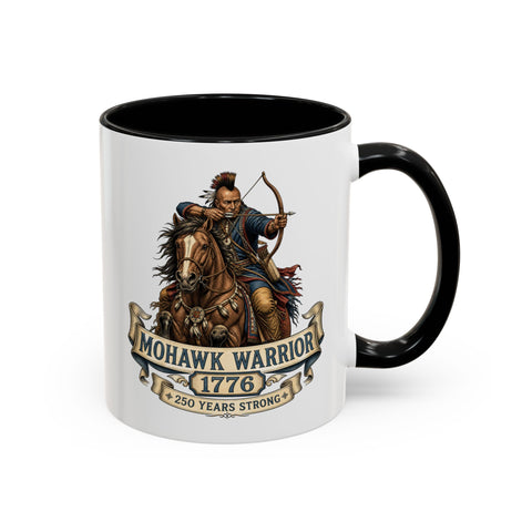 Mohawk Warrior 1776 Coffee Mug - Mounted Warrior Shooting A Bow
