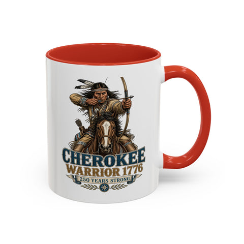 Cherokee Warrior 1776 Coffee Mug — Mounted Warrior Shooting A Bow