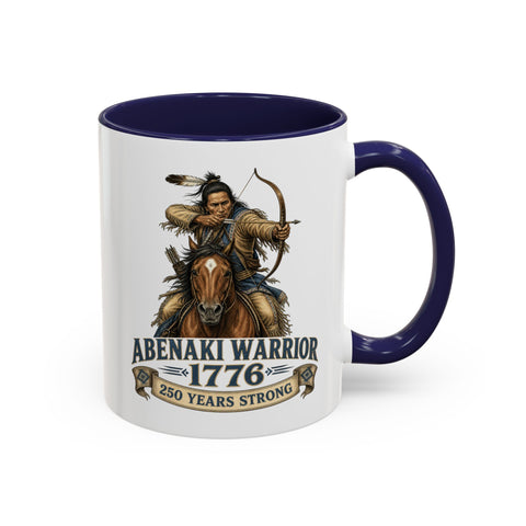 Abenaki Warrior Coffee Mug — 1776 Abenaki Warrior Mounted Warrior Shoot A Bow