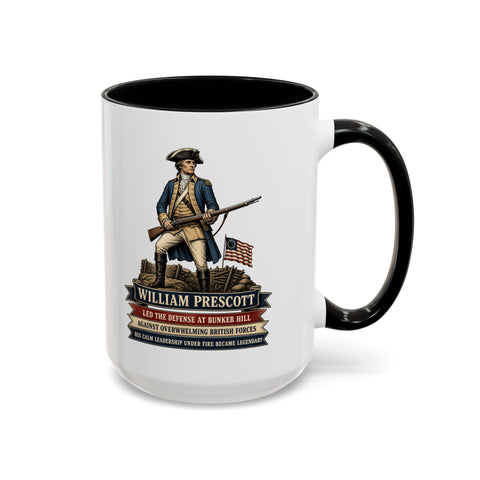 William Prescott Historical Coffee Mug — Revolutionary War Patriot Tribute