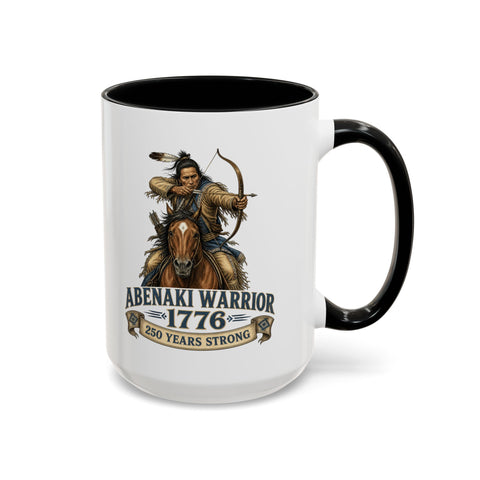 Abenaki Warrior Coffee Mug — 1776 Abenaki Warrior Mounted Warrior Shoot A Bow