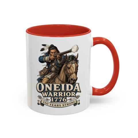 Oneida Warrior Mug - 1776 Mounted Warrior Shooting A Musket