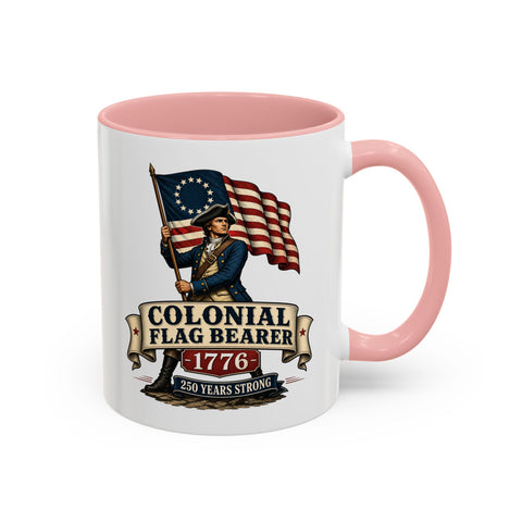 Colonial Flag Bearer 1776 Mug – Patriotic 250th Anniversary Coffee Mug