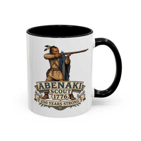 Abenaki Scout 1776 Coffee Mug — Featuring A Skilled Indigenous Scout Aiming A Long Rifle