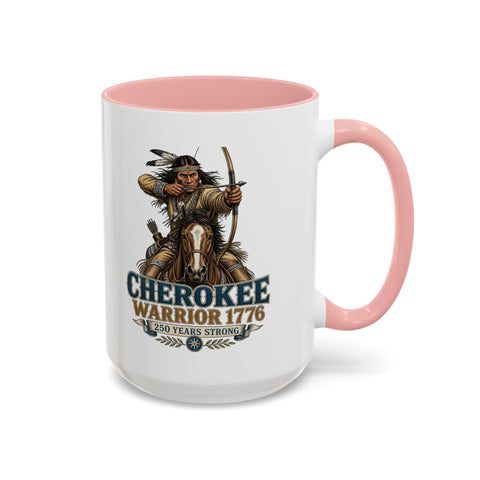 Cherokee Warrior 1776 Coffee Mug — Mounted Warrior Shooting A Bow