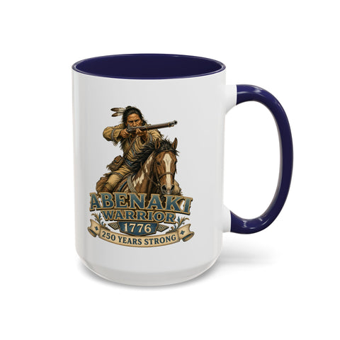 Abenaki Warrior Coffee Mug – 1776 Abenaki Warrior Shooting A Musket
