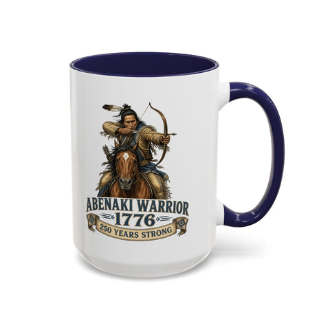 Abenaki Warrior Coffee Mug — 1776 Abenaki Warrior Mounted Warrior Shoot A Bow