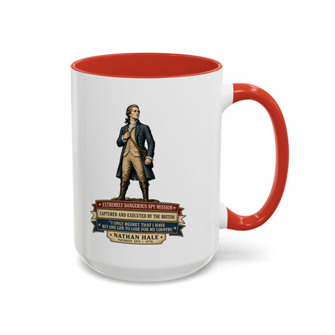 Nathan Hale Historical Coffee Mug — "I Only Regret That I Have But One Life"