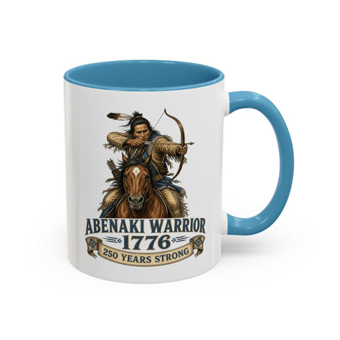 Abenaki Warrior Coffee Mug — 1776 Abenaki Warrior Mounted Warrior Shoot A Bow