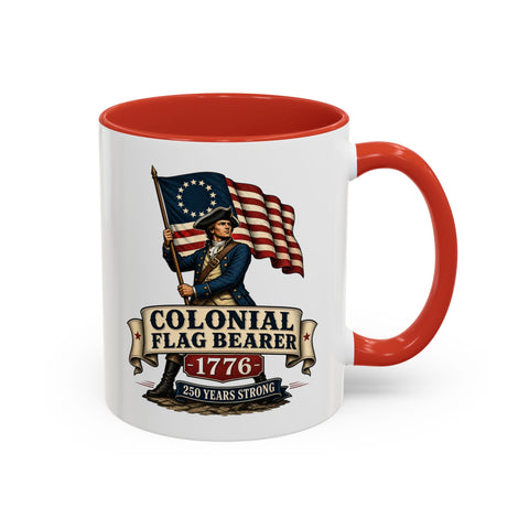 Colonial Flag Bearer 1776 Mug – Patriotic 250th Anniversary Coffee Mug