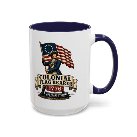 Colonial Flag Bearer 1776 Mug – Patriotic 250th Anniversary Coffee Mug