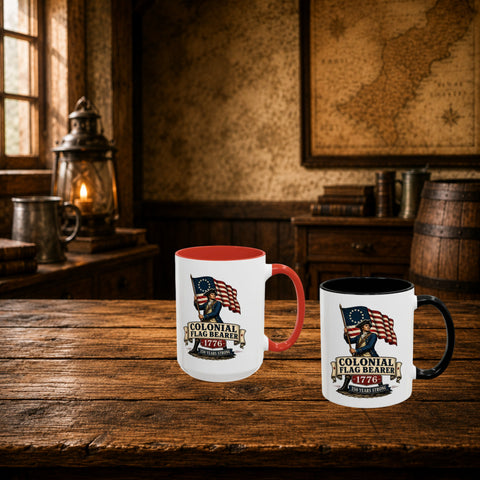 Colonial Flag Bearer 1776 Mug – Patriotic 250th Anniversary Coffee Mug