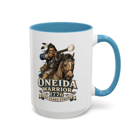 Oneida Warrior Mug - 1776 Mounted Warrior Shooting A Musket