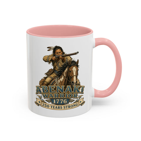Abenaki Warrior Coffee Mug – 1776 Abenaki Warrior Shooting A Musket