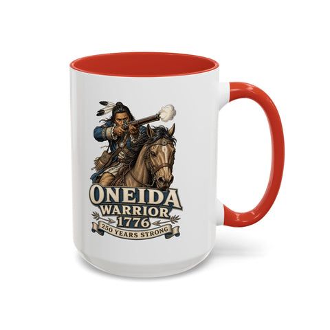 Oneida Warrior Mug - 1776 Mounted Warrior Shooting A Musket