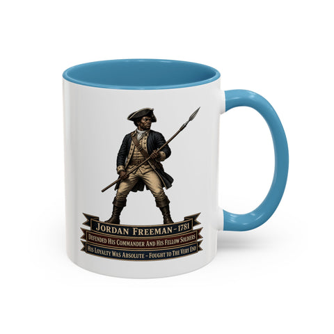 Jordan Freeman 1781 Patriot Coffee Mug — Gave His Life Protecting His Fellow Patriots