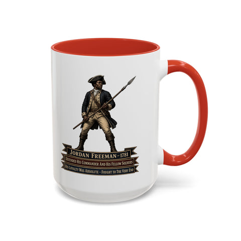 Jordan Freeman 1781 Patriot Coffee Mug — Gave His Life Protecting His Fellow Patriots