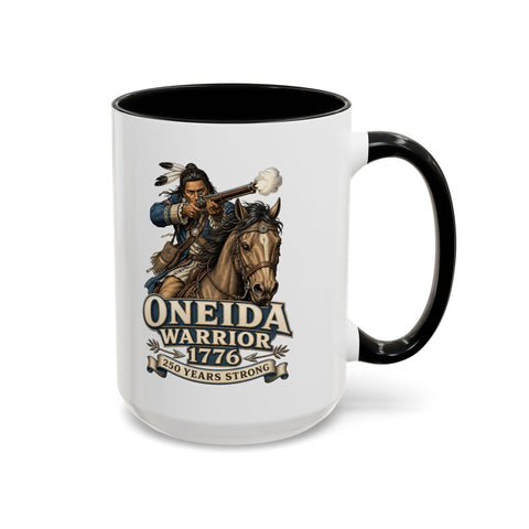 Oneida Warrior Mug - 1776 Mounted Warrior Shooting A Musket